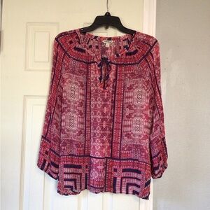 2/$9, 4/$15 Lucky Brand pink blue top